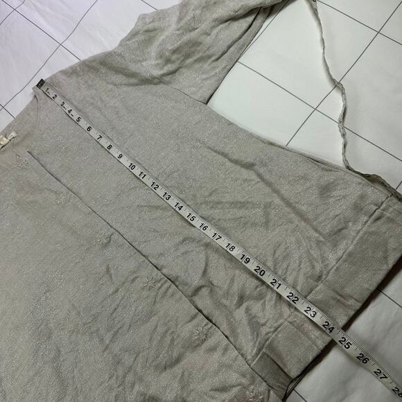 Eileen Fisher Jacket Womens Small Beige Natural Twinkle Linen Metallic Coastal - Picture 10 of 10